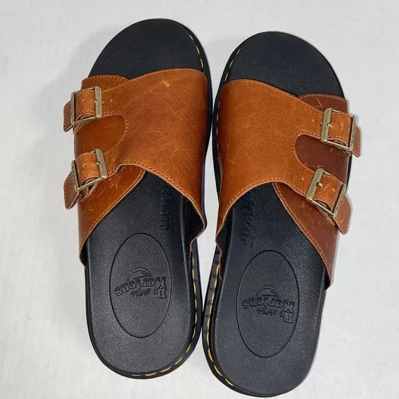 Dr. Martens | Shoes | Dr Doc Martens Dax Brown Leather Slide  display picture 1